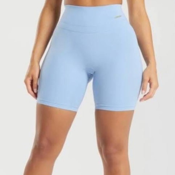 Gymshark Pants - gymshark x whitney simmons collab light blue biker shorts